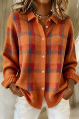 Tesa | Gemütlicher Karopullover Cardigan
