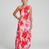 Taya | Ein Schulter Plissiertes Midi Kleid