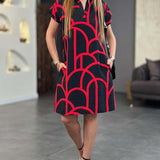 Ellanore - Polo Kleid mit geometrischem Druck