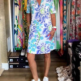 Federica™ - Kleid mit kurzen Ärmeln und floralem Druck