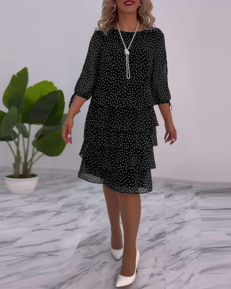Tilly - Gepunktetes Schichtenkleid