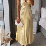 Sanne | Schickes Satin-Midi-Kleid mit eleganten Falten