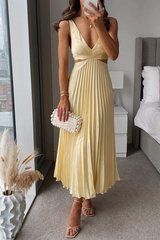 Sanne | Schickes Satin-Midi-Kleid mit eleganten Falten