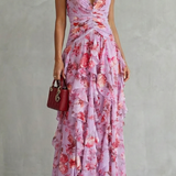 Belladina Verzauberndes Rosen-Kaskaden-Halter-Maxikleid