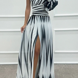 Chloe – Elegantes gestreiftes Maxikleid mit einem Schulterträger