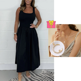 Stylisches ärmelloses A-Linien-Kleid mit quadratischem Ausschnitt