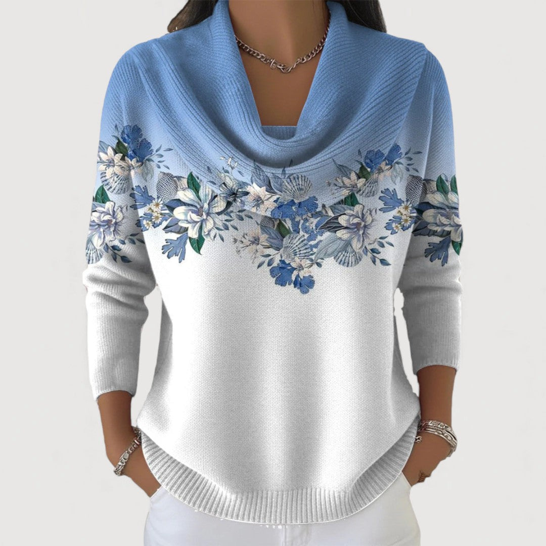 ALORA – Pullover mit floralem Muster und Cowl-Neck