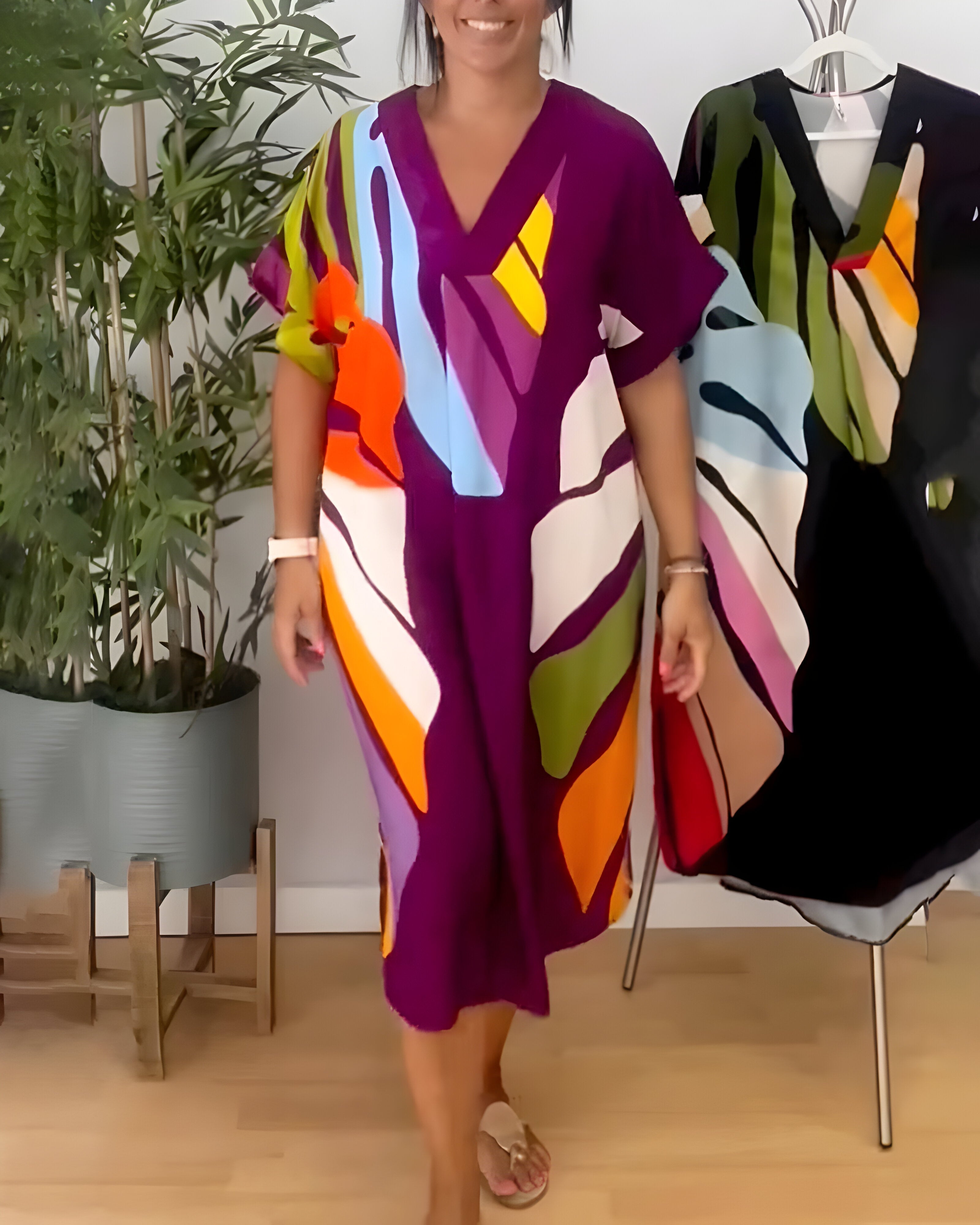 Rianna - Kleid mit abstraktem Druck