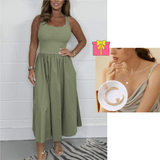 Stylisches ärmelloses A-Linien-Kleid mit quadratischem Ausschnitt