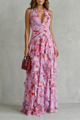 Belladina | Damen Floral Maxi Kleid mit Rüschen