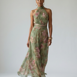 Mirelle | Gathered Halter Midi Kleid
