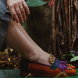 LOAFER MIT FRANSEN UND TIERDRUCK