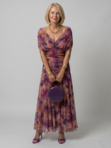 Calen | Elegantes Off-Shoulder-Midi-Kleid mit fließendem Design