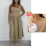 Stylisches ärmelloses A-Linien-Kleid mit quadratischem Ausschnitt