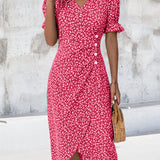 Giselle™ - Floral V-Ausschnitt Kleid