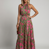 Rowen | Drapiertes Halter-Midi-Kleid