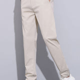 Herren Kurzarm Zip Polo & Elastischer Bund Gerade-Hosen Set