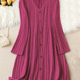Madelyn™ - Zeitloses Plus-Size Rippknopfkleid