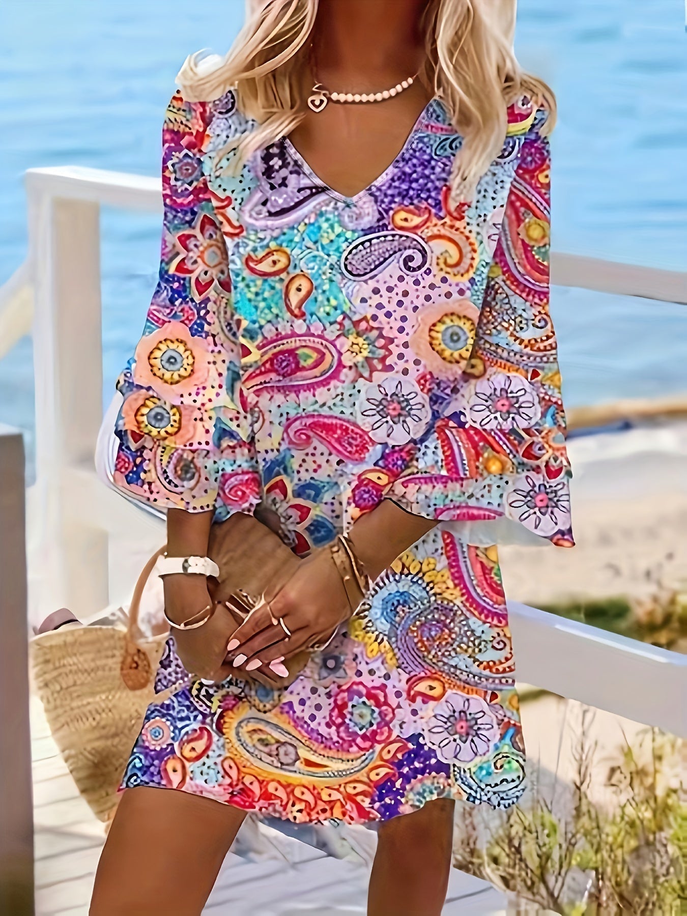 Gwen™ - Stilvolles Bedrucktes Kleid