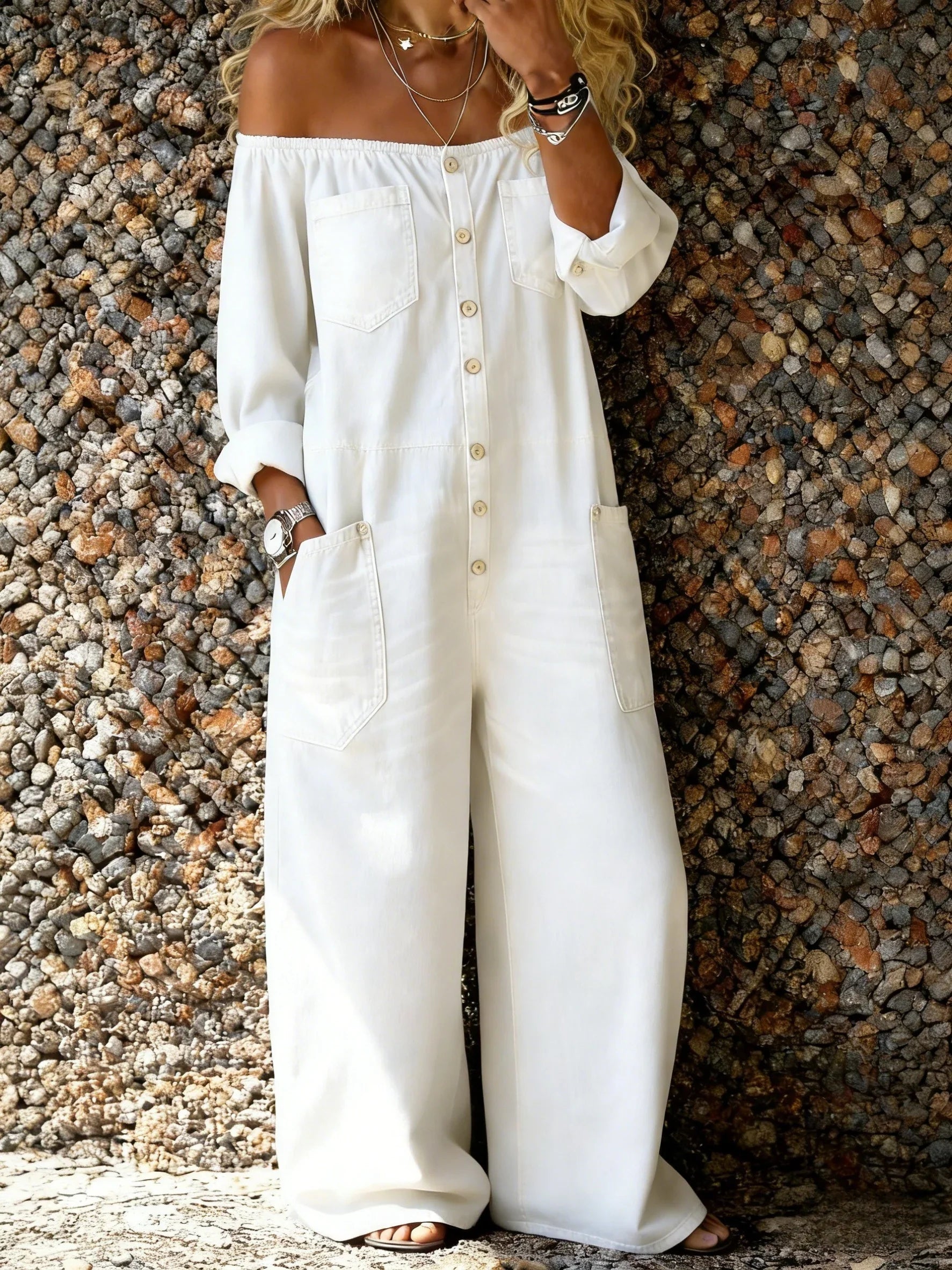 Noa | Jumpsuit mit Off-Shoulder-Ausschnitt