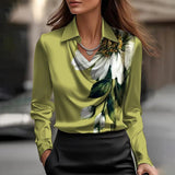 Olive™ - Elegante Satinbluse mit drapiertem Ausschnitt