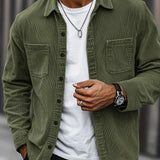 Johan | Herren Hemdjacke mit Knöpfen und Taschen