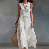 Geneva | Damen Rundhals Ärmelloses Maxikleid