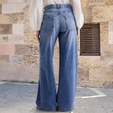 Retro Hochtaillierte Weite Jeans für Damen