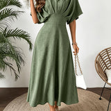 Damen Midikleid mit V-Ausschnitt