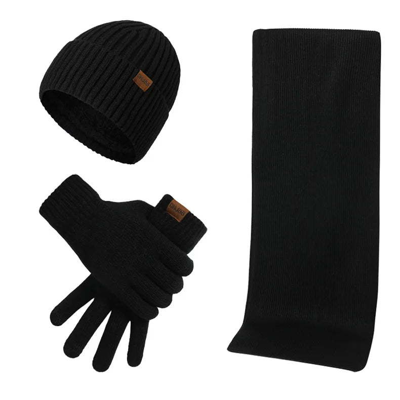 Cooles Winter-Set mit Mütze, Schal und Handschuhen