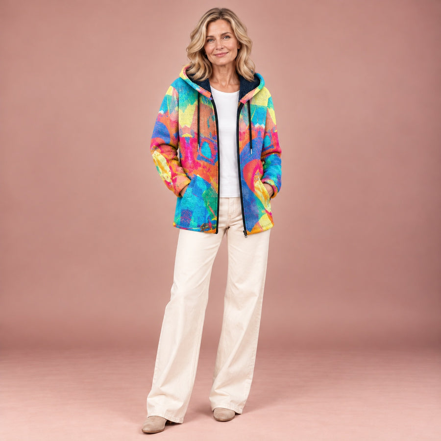 Greta – Jacke mit farbenfrohem Kunstmuster