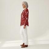 Merle | Weihnachtspullover in Rot mit weißen Motiven