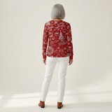 Merle | Weihnachtspullover in Rot mit weißen Motiven