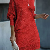 Kontrast Pailletten Partykleid