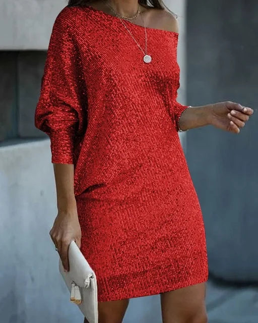 Kontrast Pailletten Partykleid