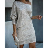 Kontrast Pailletten Partykleid
