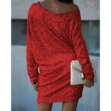 Kontrast Pailletten Partykleid