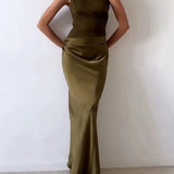 Anita™ | Schickes Ein-Schulter-Falten-Maxi-Kleid für Partys
