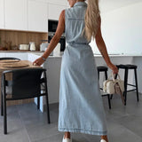 Diane™ - Denim Maxikleid