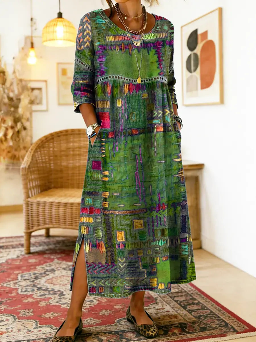 Isabelle | Ethnisches Patchwork-Kleid