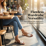 Schicke Knöchelriemen-Sandalen, verziert mit Perlen