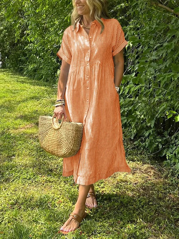 Cassie - Elegantes gestreiftes Kleid