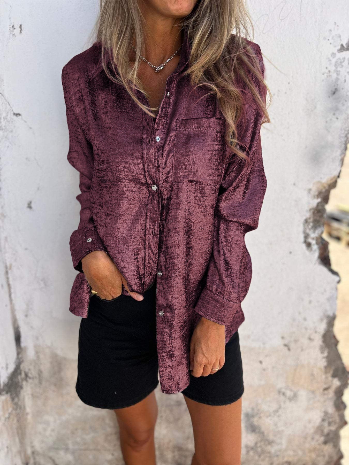 Damen Langarmshirt mit Tasche