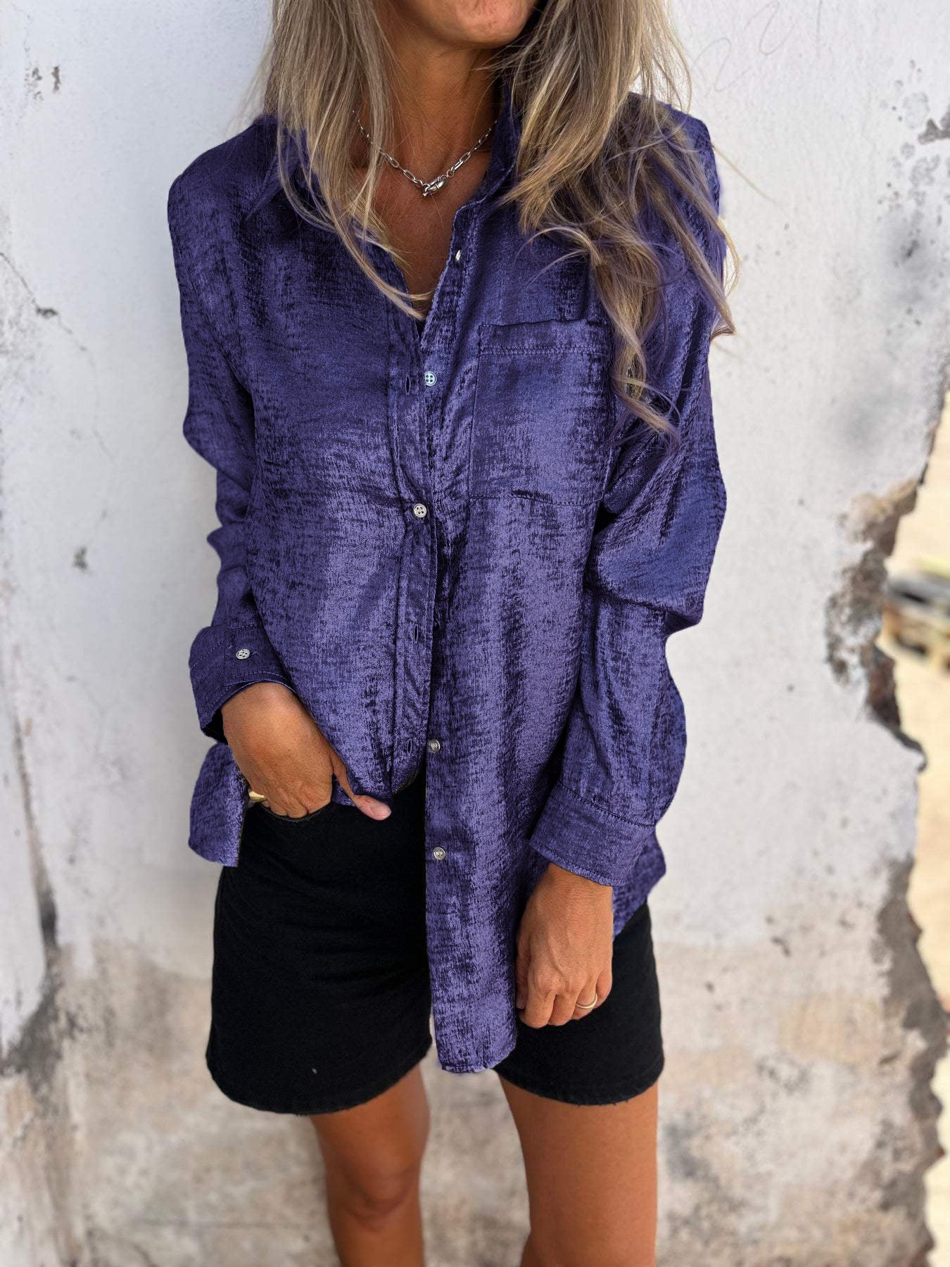 Damen Langarmshirt mit Tasche