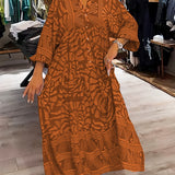 Mira | V-Aussachnitt Gedrucktes Kleid (Fast ausverkauft)