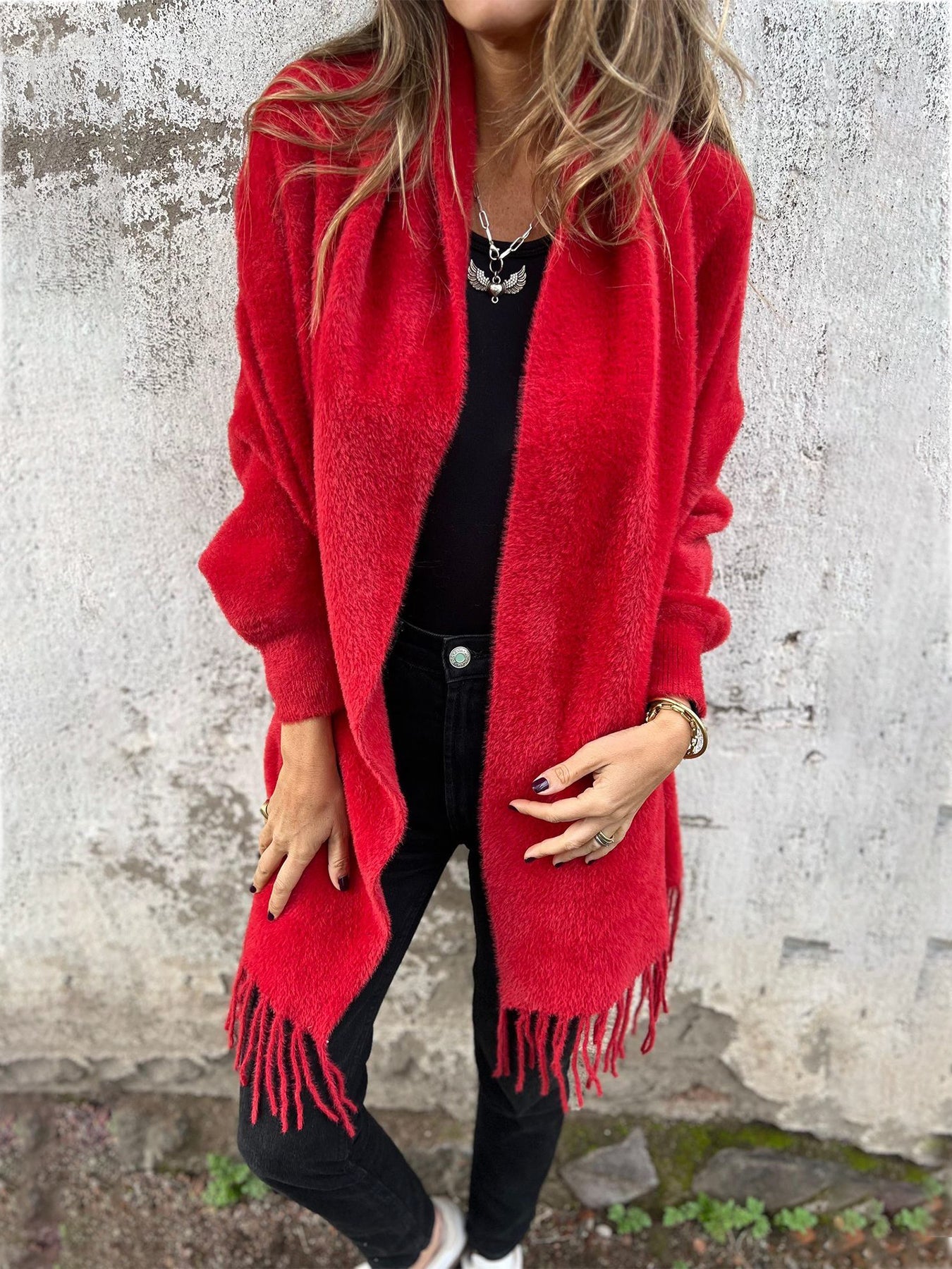 Hannah - Eleganter Langärmeliger Wickelpulli