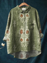Rose | Legere Damenbluse mit ethnischem Vintage-Blumenprint