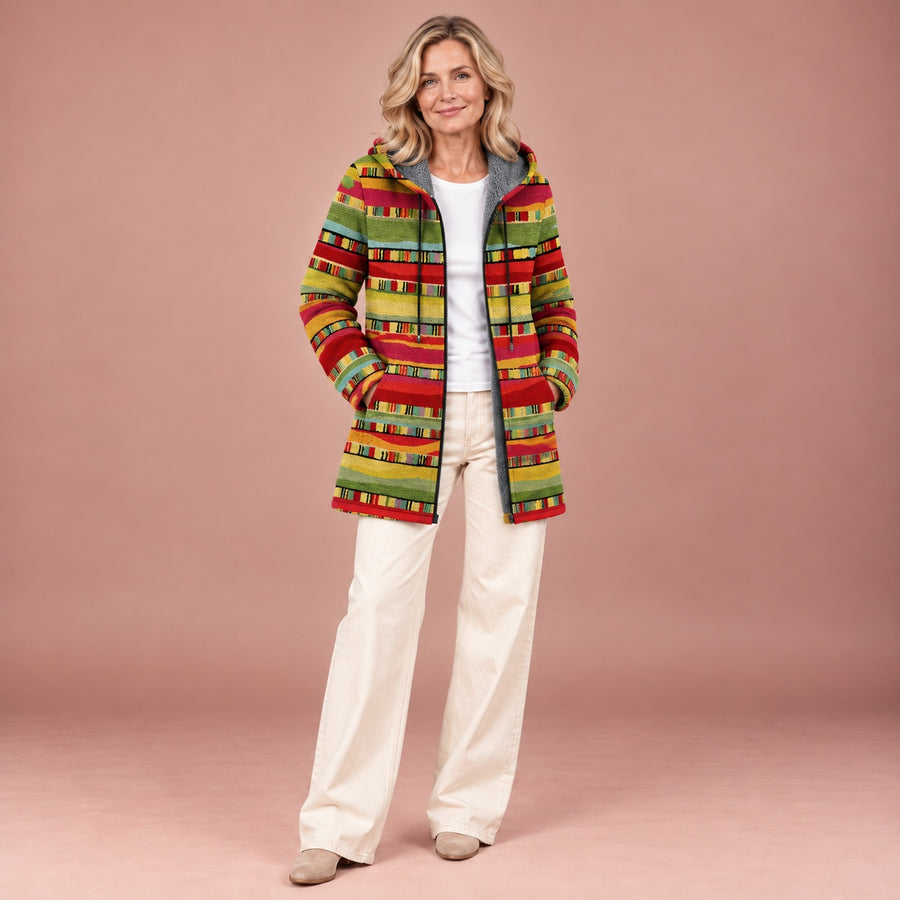 Lina – Cardigan mit Ethnostreifen