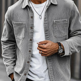 Bryce | Herren Langarm-Overshirt mit Taschen und Knöpfen