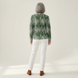 Alma | Pullover in Grün mit Tannenwald